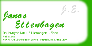 janos ellenbogen business card